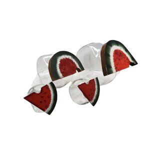 vintage tilted glass canister 4 piece set with handpainted and handcrafted woode